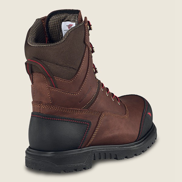 Red Wing Safety Boots Brown/Black - Mens Brnr Xp - 8-inch Waterproof Csa Toe - 8512-OWQVY